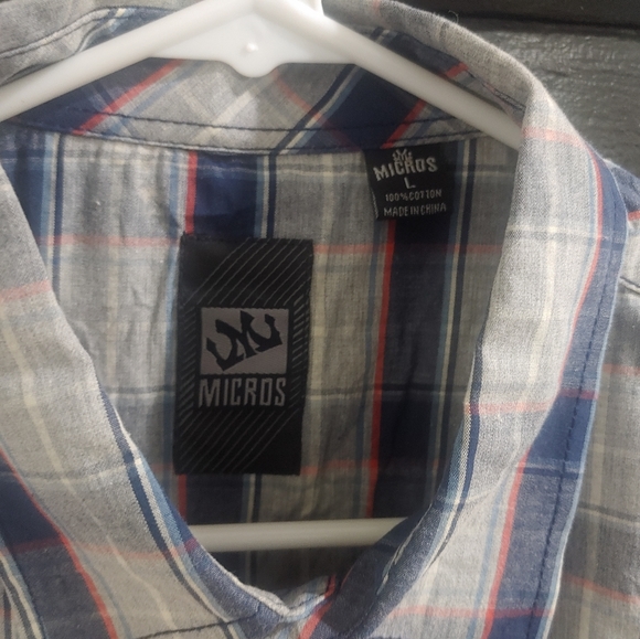 Micros Button down shirt Short Sleeve Men's - Picture 5 of 15